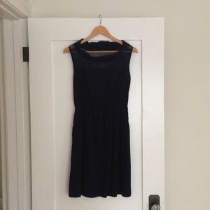 Navy Boatneck 100% Cotton Dress